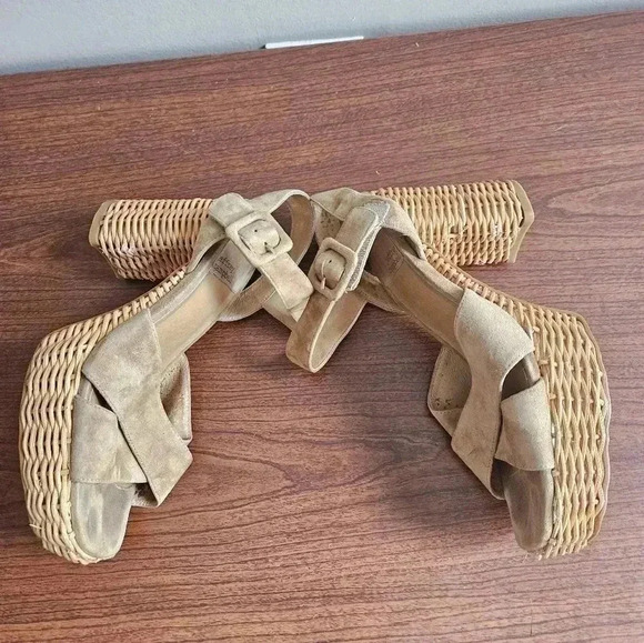 Jeffrey Campbell Amma Wicker Heeled Sandals Size 7 - Picture 6 of 9